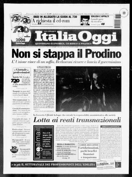 Italia oggi : quotidiano di economia finanza e politica